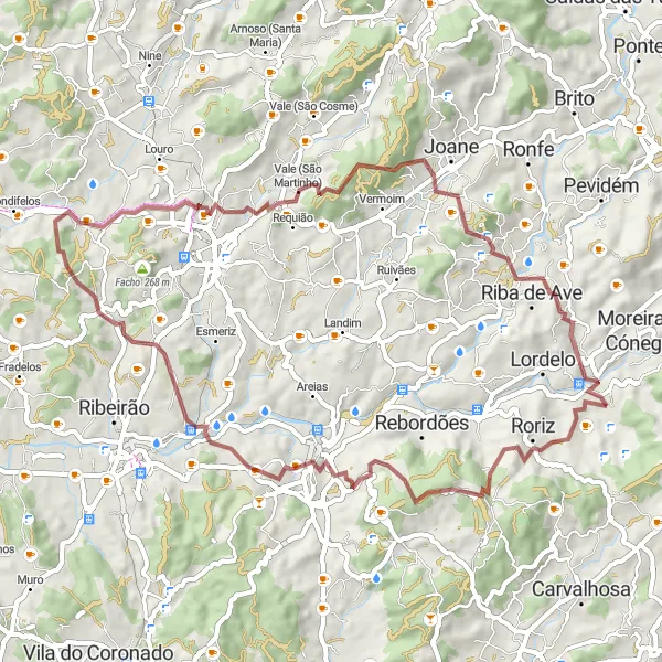Miniatura do mapa de inspiração para ciclismo "Trilho de Gravel pela Montanha" em Norte, Portugal. Gerado pelo planejador de rotas de ciclismo Tarmacs.app