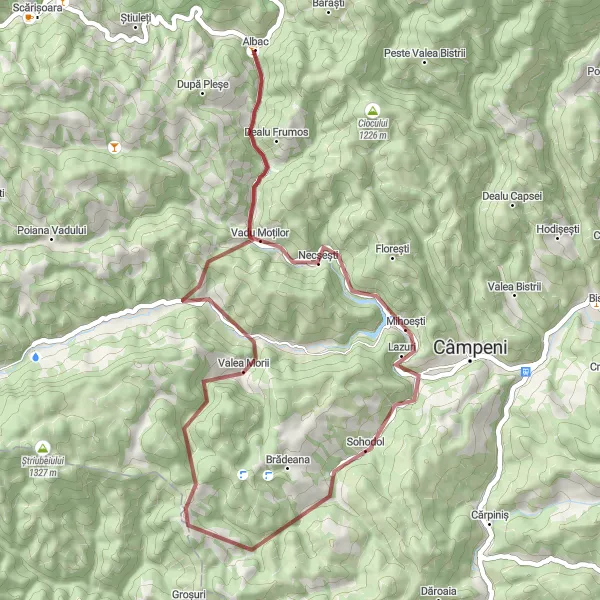 Map miniature of "Centru Gravel Adventure" cycling inspiration in Centru, Romania. Generated by Tarmacs.app cycling route planner
