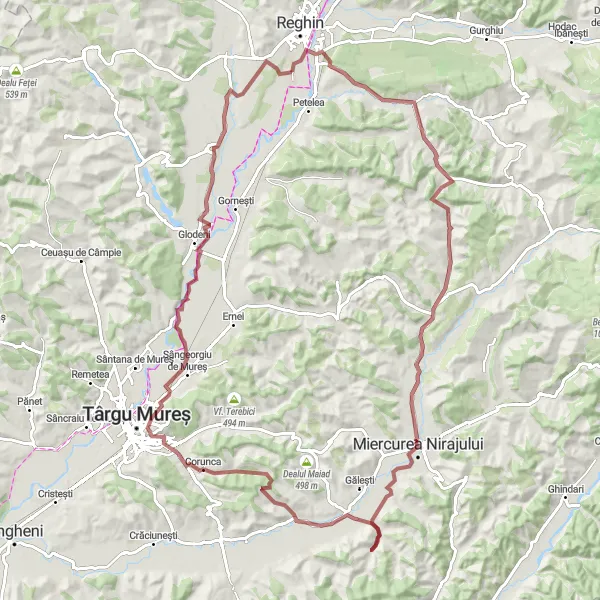 Map miniature of "Apalina - Centru Gravel Route" cycling inspiration in Centru, Romania. Generated by Tarmacs.app cycling route planner