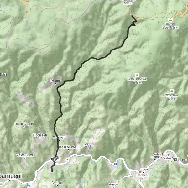 Map miniature of "Ciuldești Short Adventure" cycling inspiration in Centru, Romania. Generated by Tarmacs.app cycling route planner