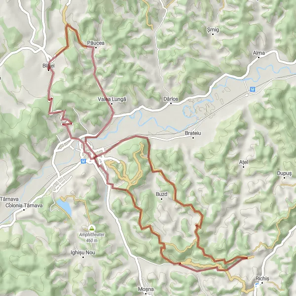 Map miniature of "Steicher Loop" cycling inspiration in Centru, Romania. Generated by Tarmacs.app cycling route planner