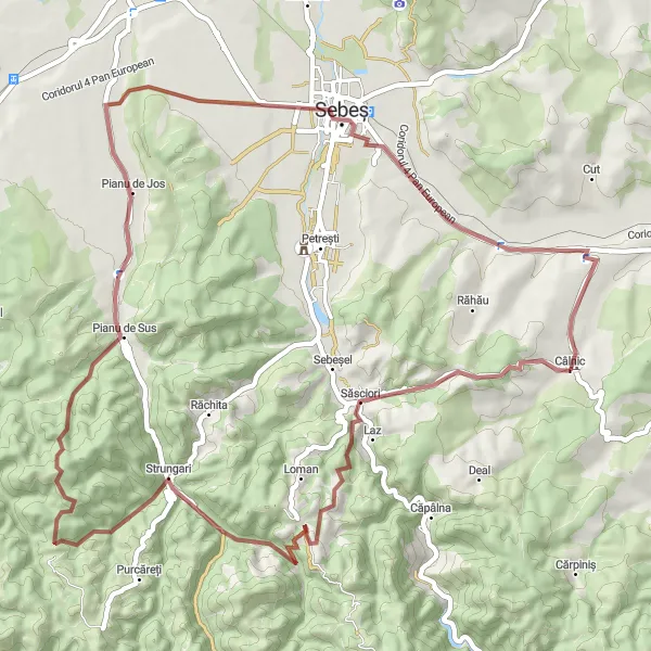 Map miniature of "Câlnic Circuit" cycling inspiration in Centru, Romania. Generated by Tarmacs.app cycling route planner