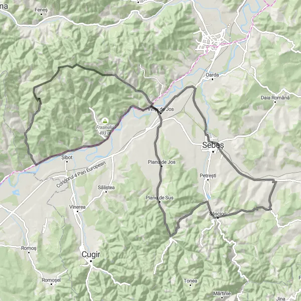 Map miniature of "Câlnic Challenge" cycling inspiration in Centru, Romania. Generated by Tarmacs.app cycling route planner