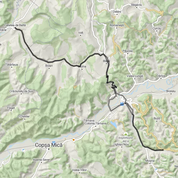 Map miniature of "Blăjel Adventure Ride" cycling inspiration in Centru, Romania. Generated by Tarmacs.app cycling route planner