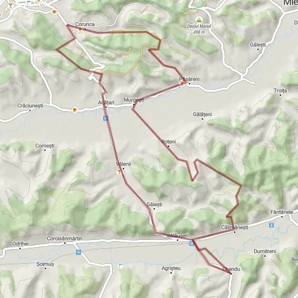 Map miniature of "Epic Gravel Adventure in Acățari" cycling inspiration in Centru, Romania. Generated by Tarmacs.app cycling route planner