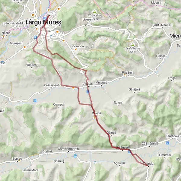 Map miniature of "Acățari Adventure" cycling inspiration in Centru, Romania. Generated by Tarmacs.app cycling route planner