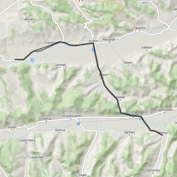 Map miniature of "Breathtaking Views of Bălăușeri" cycling inspiration in Centru, Romania. Generated by Tarmacs.app cycling route planner