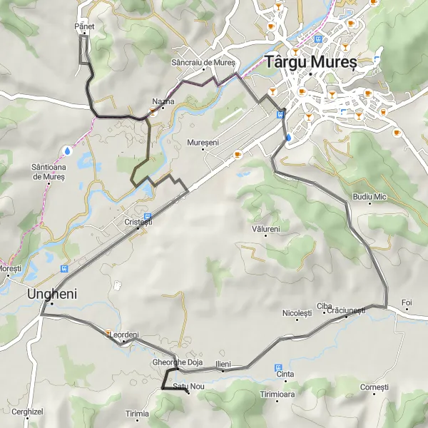 Map miniature of "Exploring the Nazna Route" cycling inspiration in Centru, Romania. Generated by Tarmacs.app cycling route planner