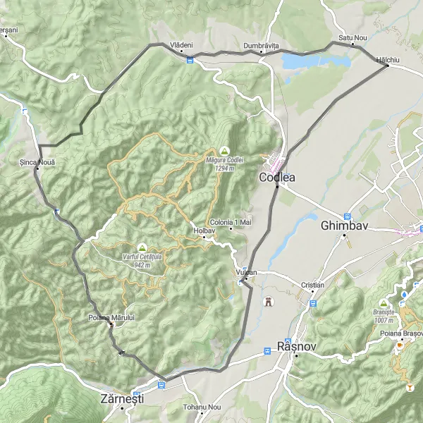 Map miniature of "Poiana Mărului Challenge" cycling inspiration in Centru, Romania. Generated by Tarmacs.app cycling route planner