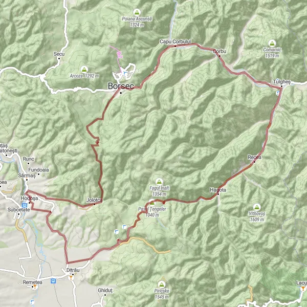 Map miniature of "Centru Gravel Expedition" cycling inspiration in Centru, Romania. Generated by Tarmacs.app cycling route planner