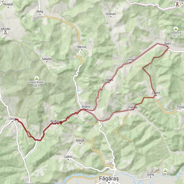 Map miniature of "Gravel Adventure Loop" cycling inspiration in Centru, Romania. Generated by Tarmacs.app cycling route planner