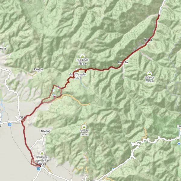 Map miniature of "The Charming Gravel Circuit" cycling inspiration in Centru, Romania. Generated by Tarmacs.app cycling route planner