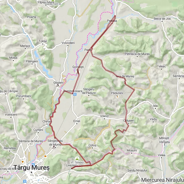 Map miniature of "The Gravel Adventure" cycling inspiration in Centru, Romania. Generated by Tarmacs.app cycling route planner