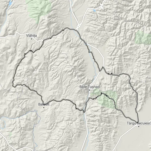 Map miniature of "The Ultimate Road Cycling Adventure in Lueta" cycling inspiration in Centru, Romania. Generated by Tarmacs.app cycling route planner