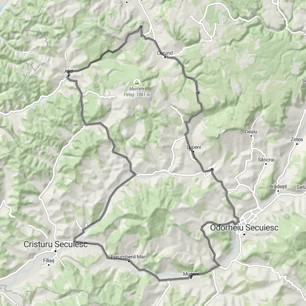 Map miniature of "Centru Road Cycling Route" cycling inspiration in Centru, Romania. Generated by Tarmacs.app cycling route planner