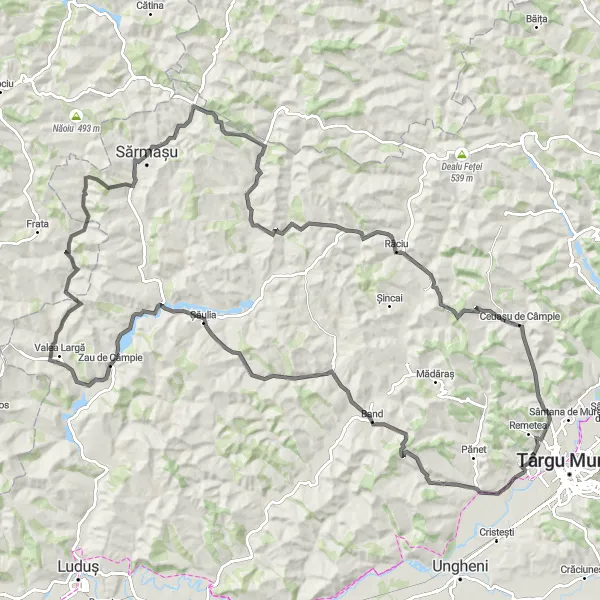 Map miniature of "Nazna Road Explorer" cycling inspiration in Centru, Romania. Generated by Tarmacs.app cycling route planner