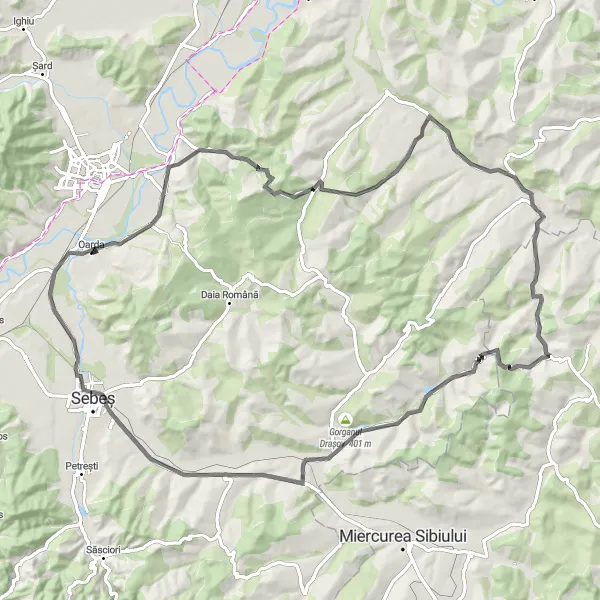 Map miniature of "Batav Rox X14" cycling inspiration in Centru, Romania. Generated by Tarmacs.app cycling route planner