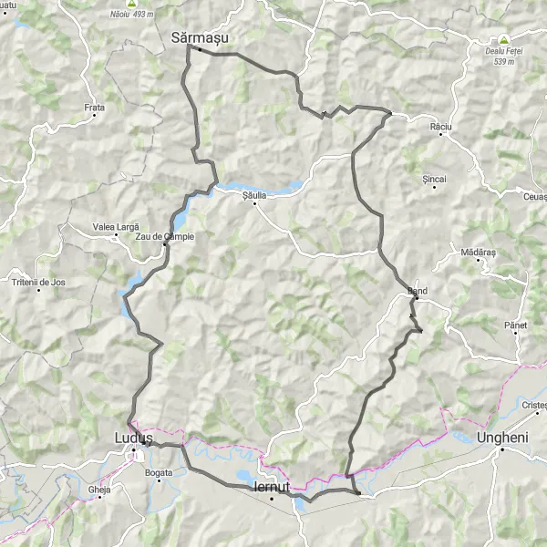 Map miniature of "Centru's Thrilling Road Cycling Expedition" cycling inspiration in Centru, Romania. Generated by Tarmacs.app cycling route planner