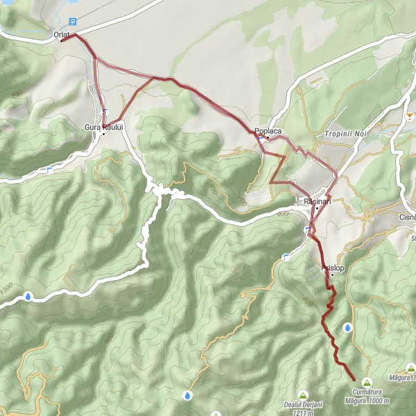 Map miniature of "Rășinari Forest Gravel Escape" cycling inspiration in Centru, Romania. Generated by Tarmacs.app cycling route planner