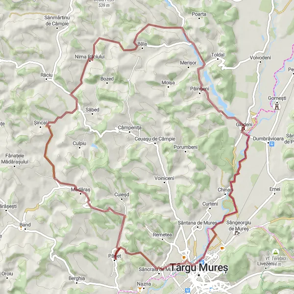 Map miniature of "Mădăraș Loop" cycling inspiration in Centru, Romania. Generated by Tarmacs.app cycling route planner