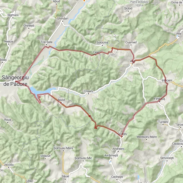 Map miniature of "Sângeorgiu Trail" cycling inspiration in Centru, Romania. Generated by Tarmacs.app cycling route planner