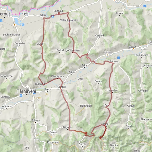 Map miniature of "Gravel Adventure: Daia Loop" cycling inspiration in Centru, Romania. Generated by Tarmacs.app cycling route planner