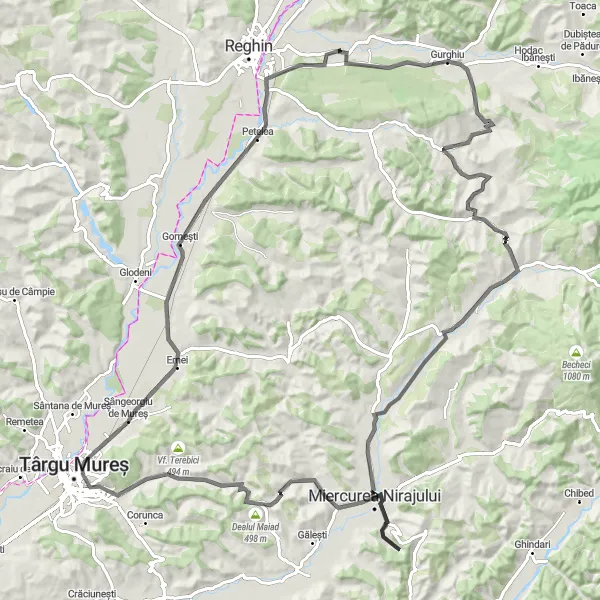 Map miniature of "Solovăstru Road Expedition" cycling inspiration in Centru, Romania. Generated by Tarmacs.app cycling route planner