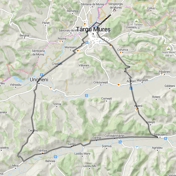 Map miniature of "Suplac - Vațman Cycling Route" cycling inspiration in Centru, Romania. Generated by Tarmacs.app cycling route planner