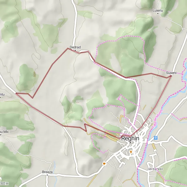 Map miniature of "Off The Beaten Path" cycling inspiration in Centru, Romania. Generated by Tarmacs.app cycling route planner