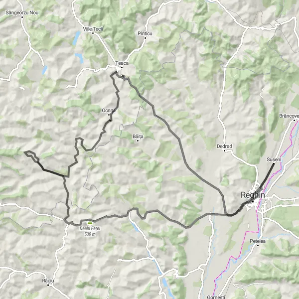 Map miniature of "Scenic Centru Adventure" cycling inspiration in Centru, Romania. Generated by Tarmacs.app cycling route planner