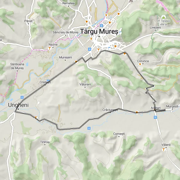 Map miniature of "Cristești Loop" cycling inspiration in Centru, Romania. Generated by Tarmacs.app cycling route planner