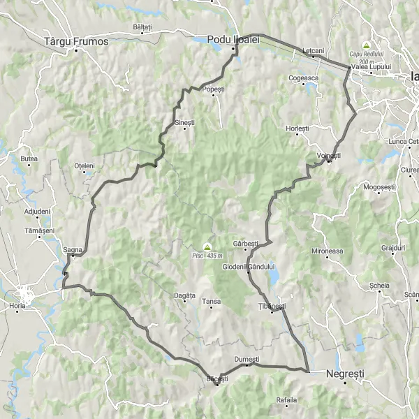 Map miniature of "Bâra - Sagna - Bira Epic Adventure" cycling inspiration in Nord-Est, Romania. Generated by Tarmacs.app cycling route planner