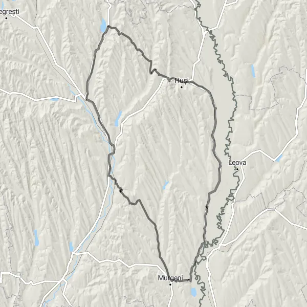 Map miniature of "The Nord-Est Loop" cycling inspiration in Nord-Est, Romania. Generated by Tarmacs.app cycling route planner