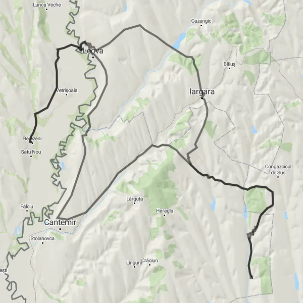 Map miniature of "The Salt Route" cycling inspiration in Nord-Est, Romania. Generated by Tarmacs.app cycling route planner