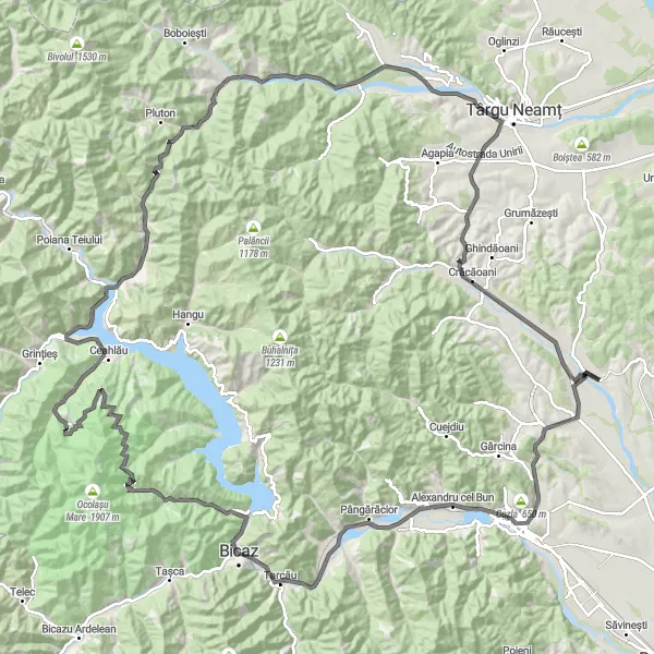 Map miniature of "Scenic Nord-Est Adventure" cycling inspiration in Nord-Est, Romania. Generated by Tarmacs.app cycling route planner