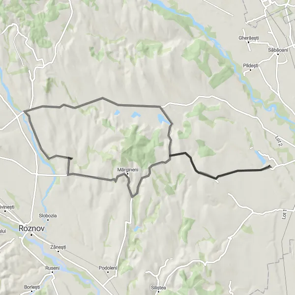 Map miniature of "Nord-Est Scenic Road Route" cycling inspiration in Nord-Est, Romania. Generated by Tarmacs.app cycling route planner