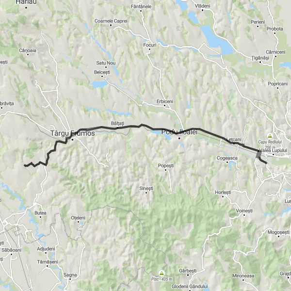 Map miniature of "Mădârjești Adventure" cycling inspiration in Nord-Est, Romania. Generated by Tarmacs.app cycling route planner