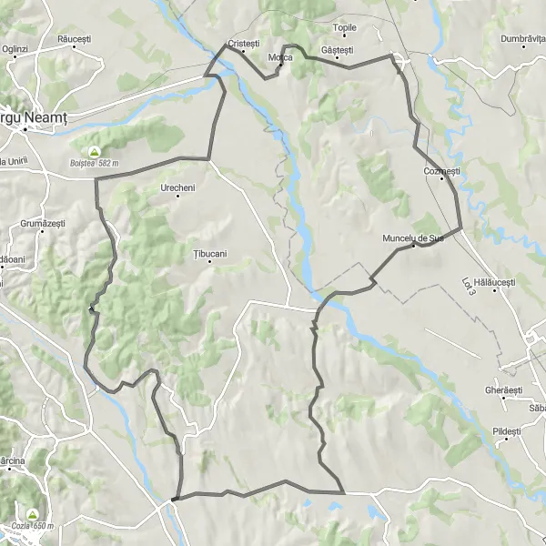 Map miniature of "Girov to Stolniceni-Prăjescu" cycling inspiration in Nord-Est, Romania. Generated by Tarmacs.app cycling route planner