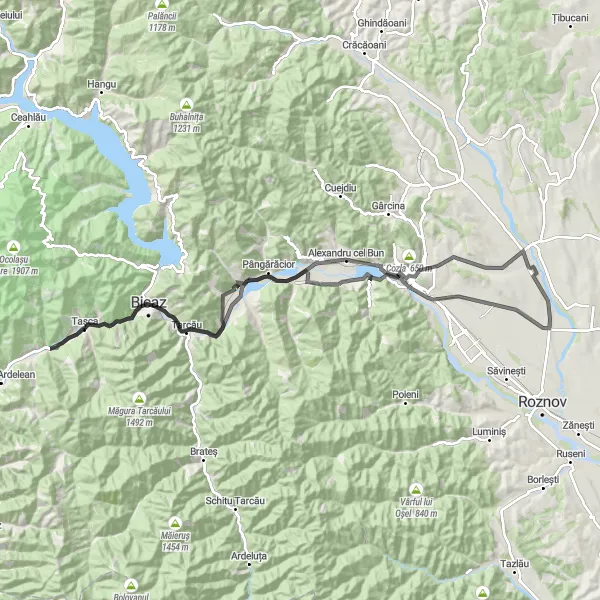 Map miniature of "Transcarpathian Loop" cycling inspiration in Nord-Est, Romania. Generated by Tarmacs.app cycling route planner