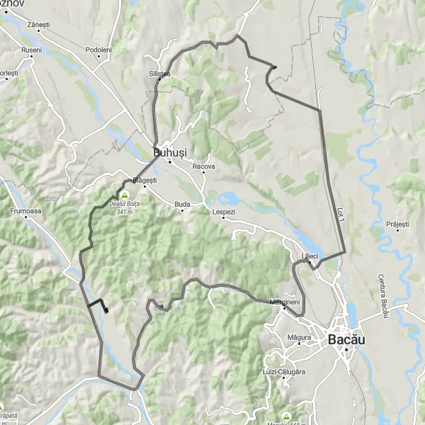 Map miniature of "Boța Hill Loop" cycling inspiration in Nord-Est, Romania. Generated by Tarmacs.app cycling route planner