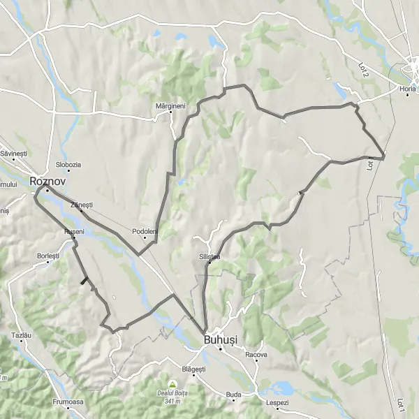 Map miniature of "Rediu Cycling Route" cycling inspiration in Nord-Est, Romania. Generated by Tarmacs.app cycling route planner