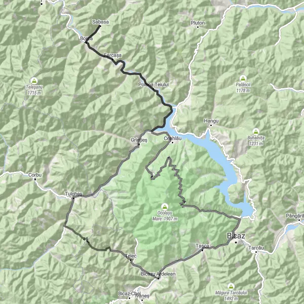 Map miniature of "Savinesti Loop" cycling inspiration in Nord-Est, Romania. Generated by Tarmacs.app cycling route planner