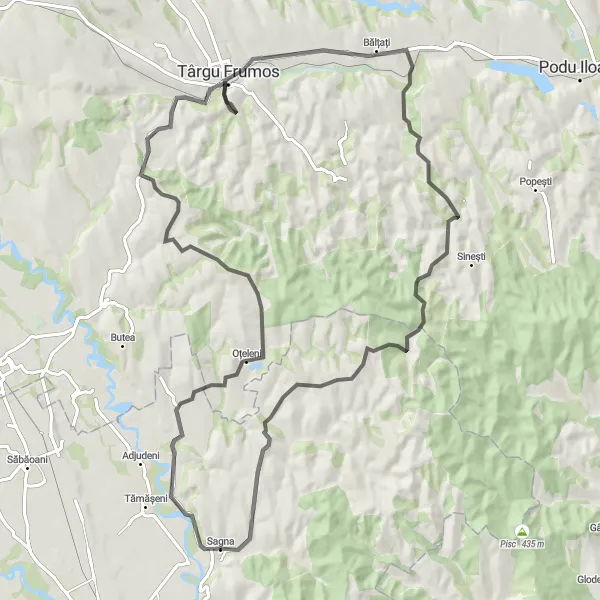 Map miniature of "Buznea Explorer" cycling inspiration in Nord-Est, Romania. Generated by Tarmacs.app cycling route planner