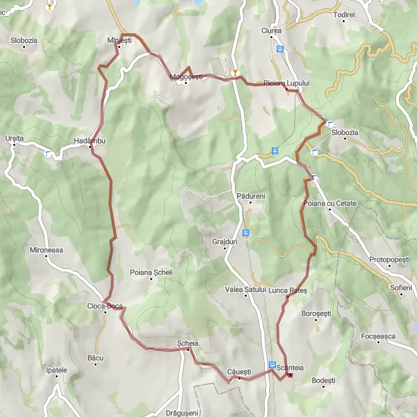 Map miniature of "Hadâmbu Loop" cycling inspiration in Nord-Est, Romania. Generated by Tarmacs.app cycling route planner