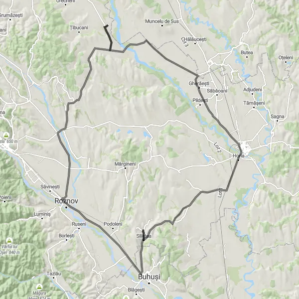 Map miniature of "Siliștea - Explore the Scenic Girov Route" cycling inspiration in Nord-Est, Romania. Generated by Tarmacs.app cycling route planner