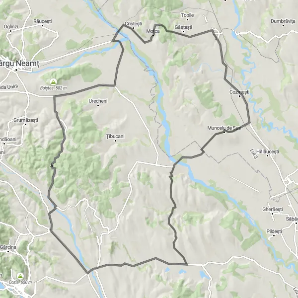 Map miniature of "Girov Loop" cycling inspiration in Nord-Est, Romania. Generated by Tarmacs.app cycling route planner