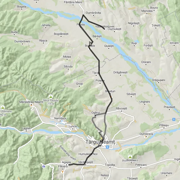 Map miniature of "Discover the Beauty of Nord-Est Romania" cycling inspiration in Nord-Est, Romania. Generated by Tarmacs.app cycling route planner