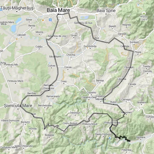 Map miniature of "Classic Loop" cycling inspiration in Nord-Vest, Romania. Generated by Tarmacs.app cycling route planner