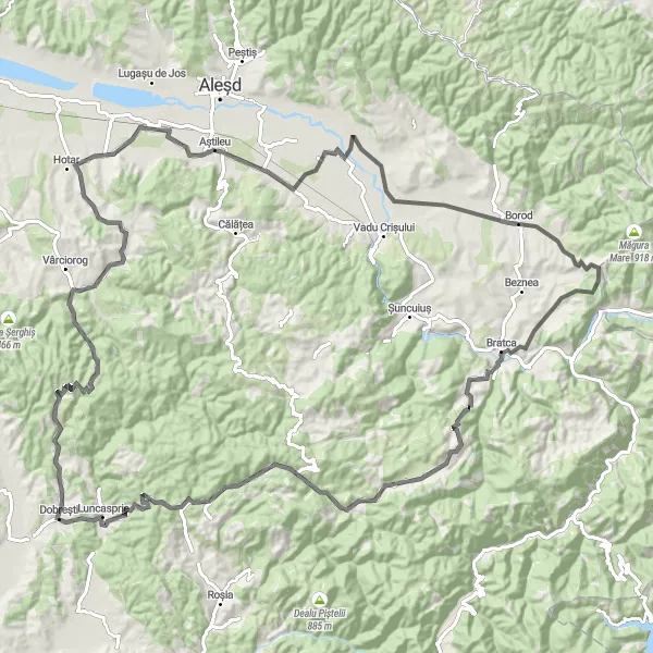 Map miniature of "Road Route - Beznea Adventure" cycling inspiration in Nord-Vest, Romania. Generated by Tarmacs.app cycling route planner