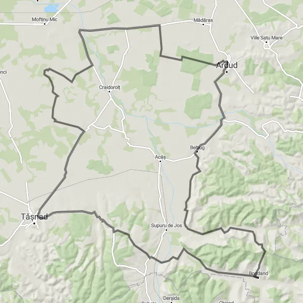 Map miniature of "Ghilvaci Challenge" cycling inspiration in Nord-Vest, Romania. Generated by Tarmacs.app cycling route planner